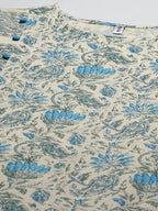 Yufta Women Beige Floral Printed Regular Pure Cotton Kurta with Trouser
