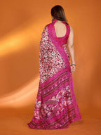 PR Fashion Pink Kota Doria Printed Saree