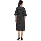 Kanoor Garments Women's Black Frock Style Collar Neck Kurti