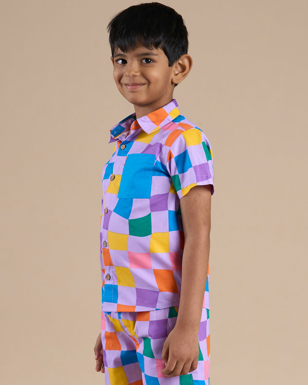 Snakes and Ladders Boys Multi Color Rotary Print Shirt from Siblings Collection