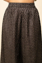 FIORRA Women's Black Lurex Cotton Straight Kurta Pant With Dupatta
