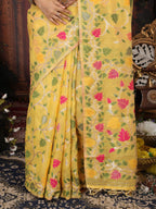 Shree Shyam Fashion Linen Cotton White Saree - Distacart