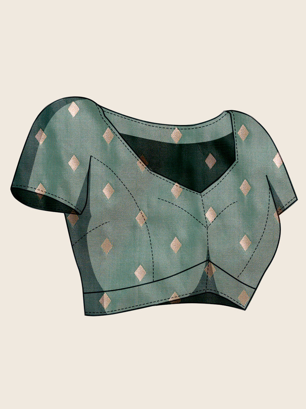 Vedant Vastram Soft Litchi Silk Banarasi Silk Jacquard Saree - Green