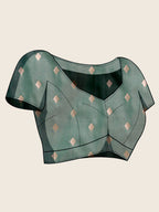 Vedant Vastram Soft Litchi Silk Banarasi Silk Jacquard Saree - Green