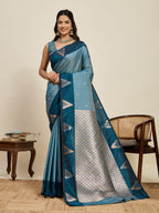Vedant Vastram Soft Litchi Silk Banarasi Silk Jacquard Saree - Rama