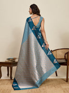 Vedant Vastram Soft Litchi Silk Banarasi Silk Jacquard Saree - Rama