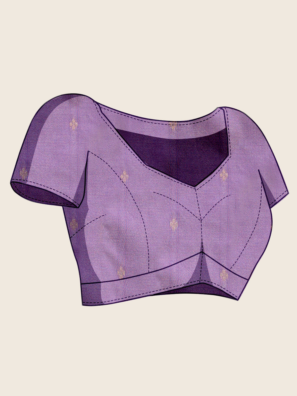 Vedant Vastram Soft Litchi Silk Banarasi Silk Jacquard Saree - Lavender