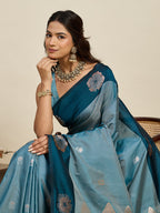 Vedant Vastram Soft Litchi Silk Banarasi Silk Jacquard Saree - Rama