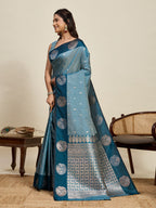 Vedant Vastram Soft Litchi Silk Banarasi Silk Jacquard Saree - Rama