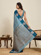Vedant Vastram Soft Litchi Silk Banarasi Silk Jacquard Saree - Rama