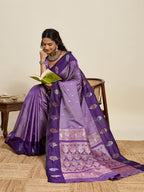 Vedant Vastram Soft Litchi Silk Banarasi Silk Jacquard Saree - Lavender