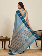 Vedant Vastram Soft Litchi Silk Banarasi Silk Jacquard Saree - Rama
