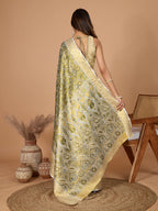 Vedant Vastram Soft Litchi Silk Kanjeevaram Silk Jacquard Saree - Green
