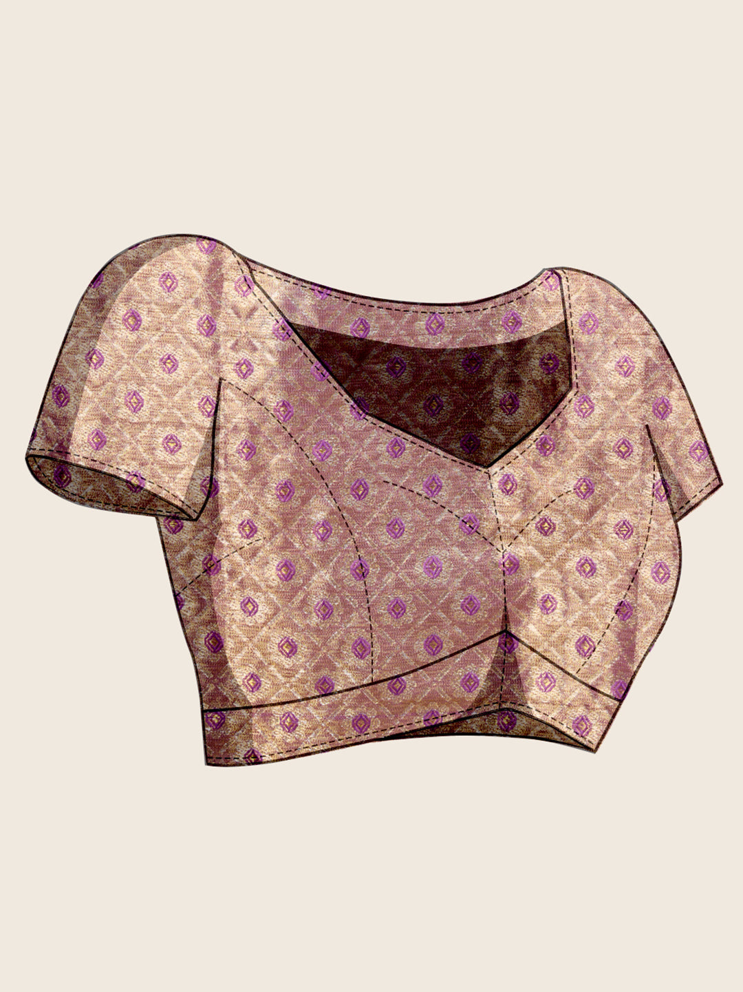 Vedant Vastram Soft Litchi Silk Kanjeevaram Silk Jacquard Saree - Lavender