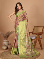 Vedant Vastram Soft Litchi Silk Kanjeevaram Silk Jacquard Saree - Magenta - Distacart