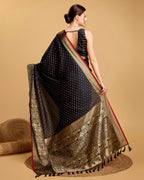 Vedant Vastram Soft Litchi Silk Banarasi Silk Saree - Black - Distacart
