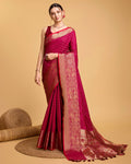 Vedant Vastram Soft Litchi Silk Banarasi Silk Saree - Rani - Distacart