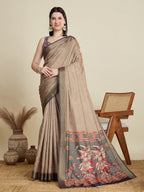 Vedant Vastram Cotton Silk Fancy Jacquard Bollywood Saree - Beige