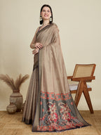 Vedant Vastram Cotton Silk Fancy Jacquard Bollywood Saree - Beige