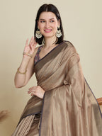 Vedant Vastram Cotton Silk Fancy Jacquard Bollywood Saree - Beige