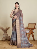 Vedant Vastram Cotton Silk Fancy Jacquard Bollywood Saree - Brown