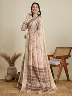 Vedant Vastram Cotton Silk Fancy Jacquard Bollywood Saree - Cream