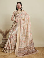 Vedant Vastram Cotton Silk Fancy Jacquard Bollywood Saree - Cream