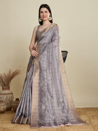 Vedant Vastram Cotton Silk Fancy Jacquard Bollywood Saree - Grey