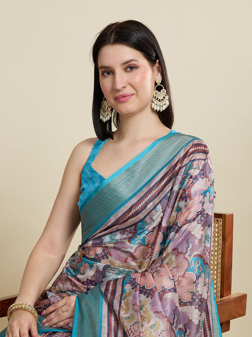 Vedant Vastram Cotton Silk Fancy Jacquard Bollywood Saree - Rama