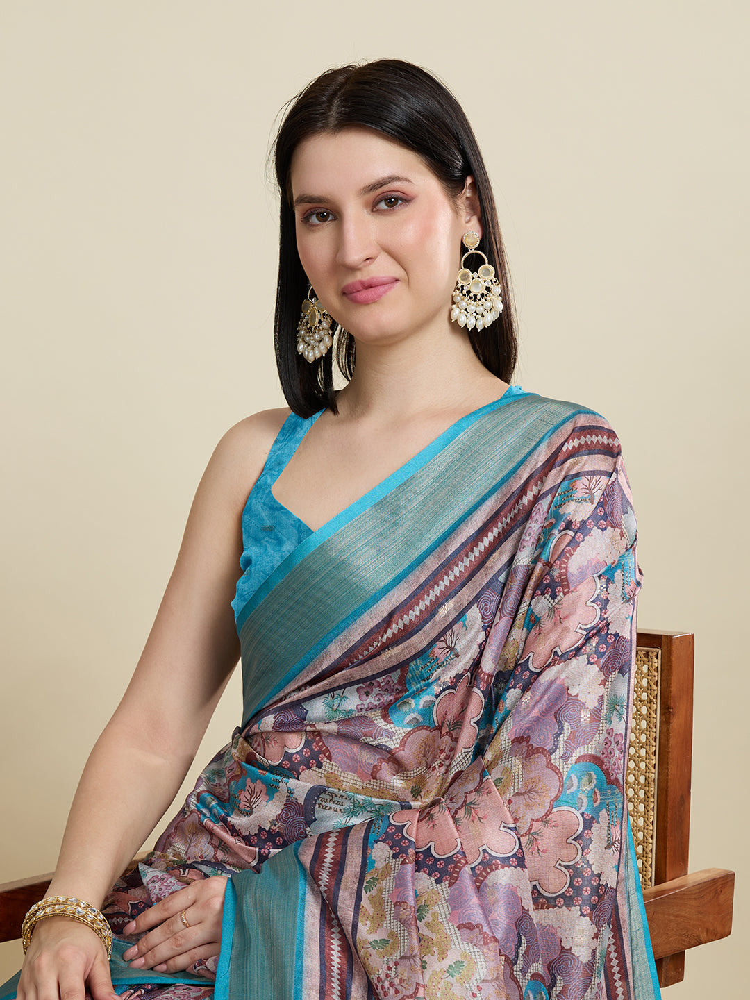 Vedant Vastram Cotton Silk Fancy Jacquard Bollywood Saree - Rama