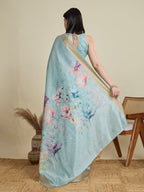 Vedant Vastram Cotton Silk Fancy Jacquard Bollywood Saree - Skyblue