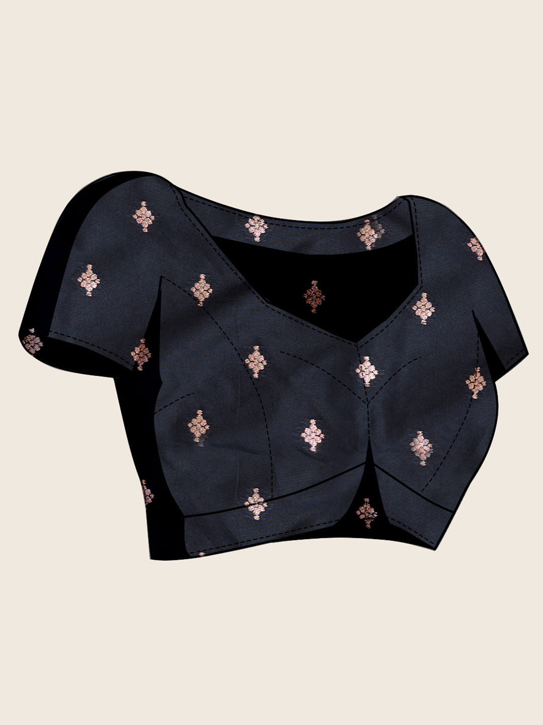 Vedant Vastram Soft Litchi Silk Banarasi Silk Jacquard Saree - Black