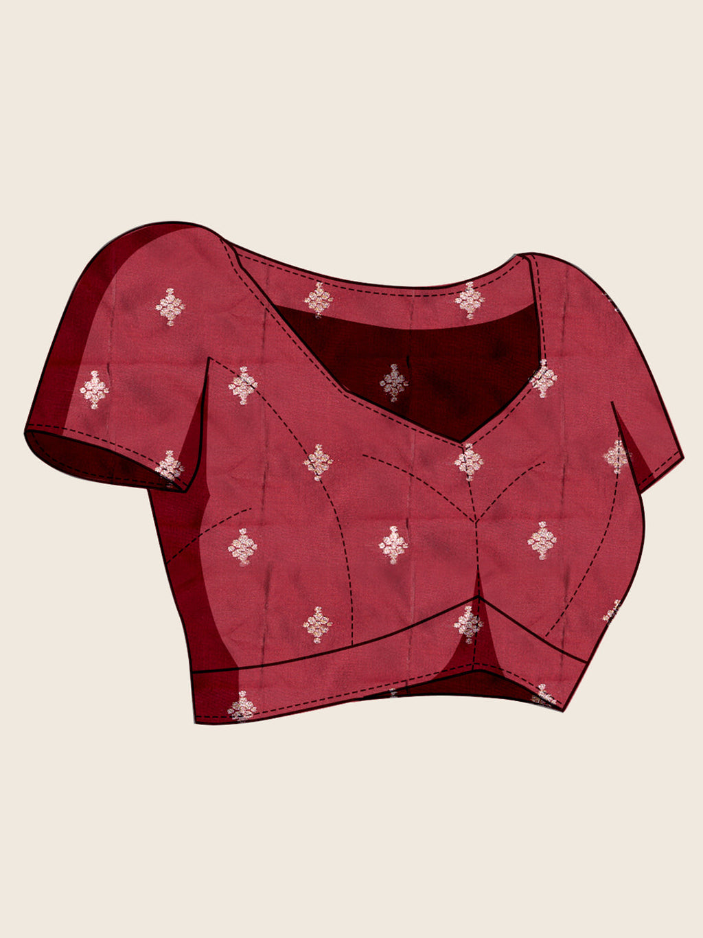Vedant Vastram Soft Litchi Silk Banarasi Silk Jacquard Saree - Maroon