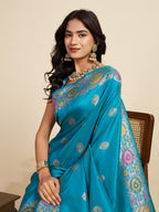 Vedant Vastram Soft Litchi Silk Banarasi Silk Jacquard Saree - Rama - Distacart