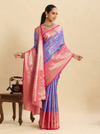 Vedant Vastram Soft Litchi Silk Kanjeevaram Silk Jacquard Saree - Lavender - Distacart