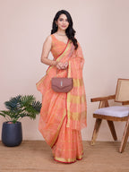 Vedant Vastram Cotton Silk Jacquard Fancy Saree - Peach