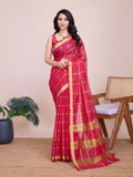 Vedant Vastram Cotton Silk Jacquard Fancy Saree - Pink