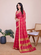 Vedant Vastram Cotton Silk Jacquard Fancy Saree - Pink