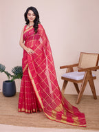 Vedant Vastram Cotton Silk Jacquard Fancy Saree - Pink