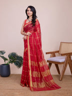 Vedant Vastram Cotton Silk Jacquard Fancy Saree - Red