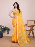 Vedant Vastram Cotton Silk Jacquard Fancy Saree - Yellow