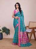 Vedant Vastram Cotton Silk Jacquard Fancy Saree - Seagreen - Distacart