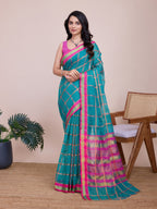 Vedant Vastram Cotton Silk Jacquard Fancy Saree - Seagreen - Distacart