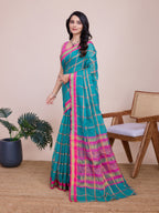 Vedant Vastram Cotton Silk Jacquard Fancy Saree - Seagreen - Distacart