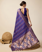 Vedant Vastram Soft Litchi Silk Banarasi Silk Saree - Violet - Distacart