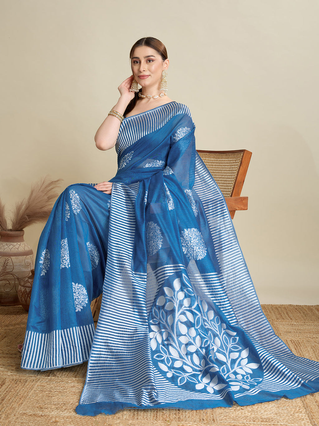 Vedant Vastram Art Silk Fancy Jacquard Saree - Rama - Distacart