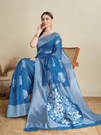 Vedant Vastram Art Silk Fancy Jacquard Saree - Rama - Distacart