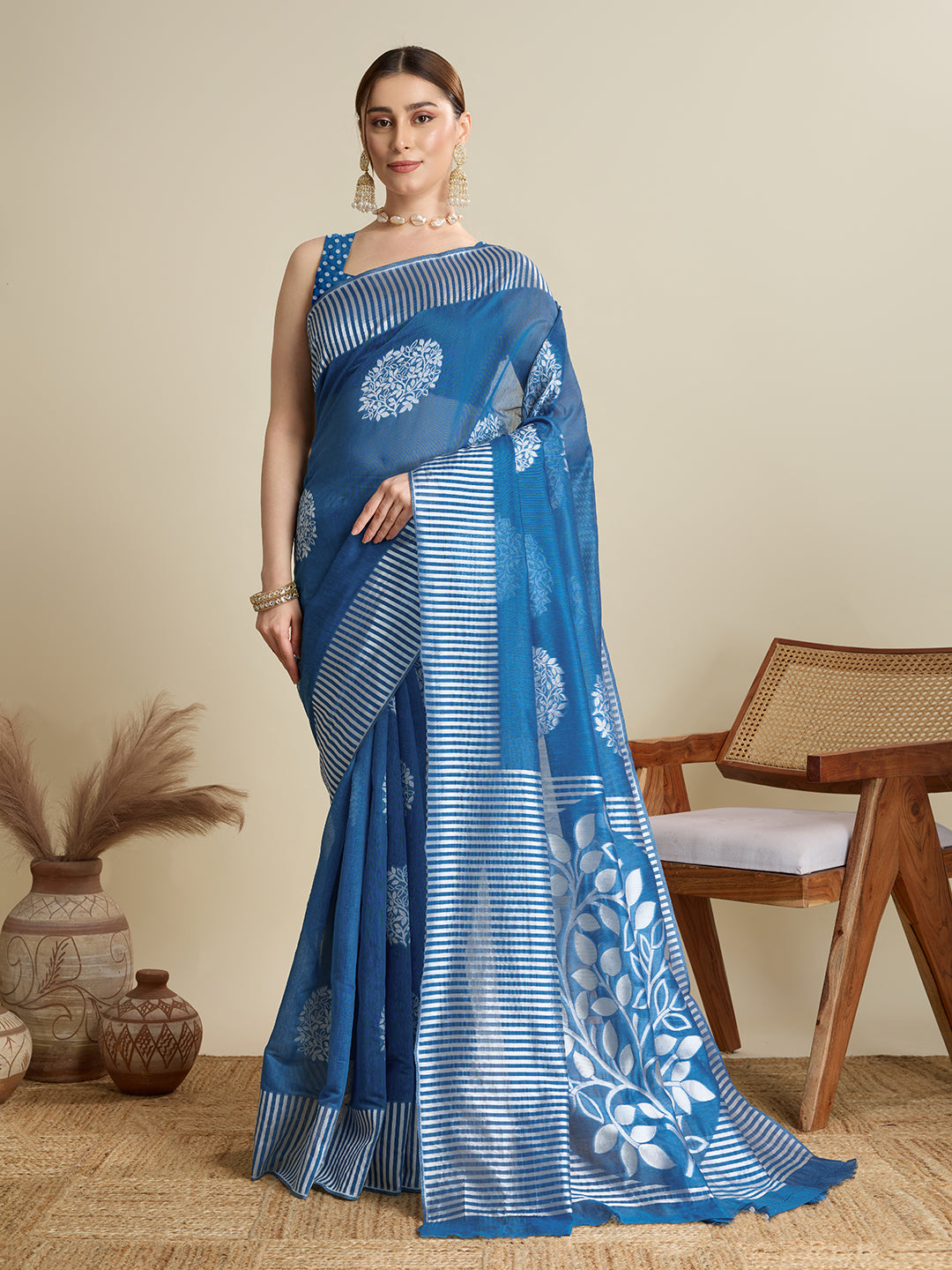 Vedant Vastram Art Silk Fancy Jacquard Saree - Rama - Distacart