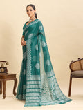 Vedant Vastram Art Silk Fancy Jacquard Saree - Green - Distacart