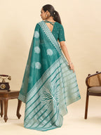 Vedant Vastram Art Silk Fancy Jacquard Saree - Green - Distacart